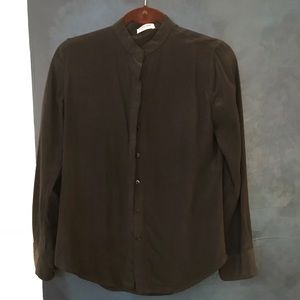 Everlane black silk blouse small
